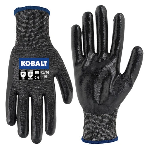 Kobalt Gloves For Men - HPPE - Nitrile Dipped - XLarge -Tool Store 01786365 L