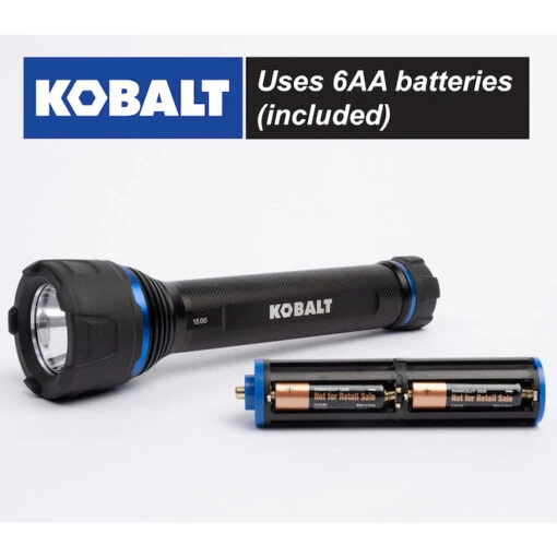 Kobalt Virtually Indestructible Waterproof - 1500 Lumens LED Flashlight (Batteries Included) -Tool Store 19225285ca L