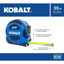 Kobalt 35-ft Blue Self-Locking Measuring Tape -Tool Store 32435014ea L